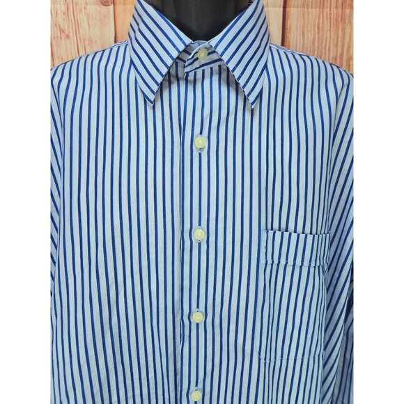 Tommy Bahama Mens Blue & White Striped Shirt 16 XL - Picture 3 of 7